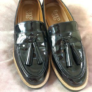 Franco Sarto Black Patent Caroylnn Loafers - Womens Size 7